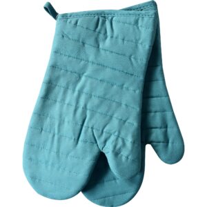 gourmet pro solid color turquoise oven mitt pair, 7x12, 2 pieces