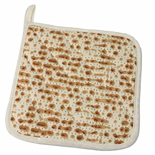 Israel Giftware Happy Passover Gifts for Passover Seder, 3 Piece Matzah Passover Pesach Dinner Hostess Gifts - Passover Decor - Potholder, Oven Mitt and Cooking Apron Set, Beige
