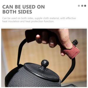 UPKOCH Japanese Home Gadgets Tea Kettle Handle Cover Wrap Heat Resistant Teapot Handle Cover Pot Holder Sleeve Vintage Pot Pan Handle Covers Grip Mitt Glove for Home Kitchen Kettle Handle Wrap