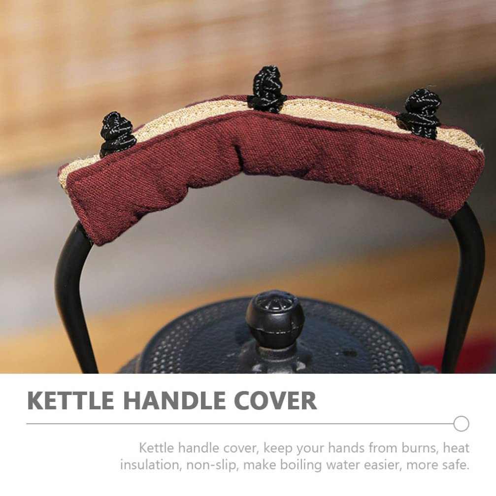 UPKOCH Japanese Home Gadgets Tea Kettle Handle Cover Wrap Heat Resistant Teapot Handle Cover Pot Holder Sleeve Vintage Pot Pan Handle Covers Grip Mitt Glove for Home Kitchen Kettle Handle Wrap