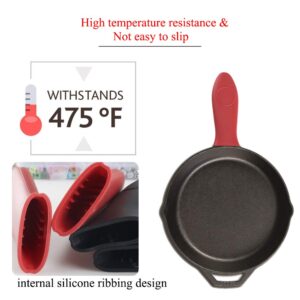 NACTECH Silicone Hot Handle Cover Heat Resistant Silicone Handle Grip Non Slip Cast Iron Skillet Handle Cover Kitchen Accessory Protects Hands from Hot Pan Handles