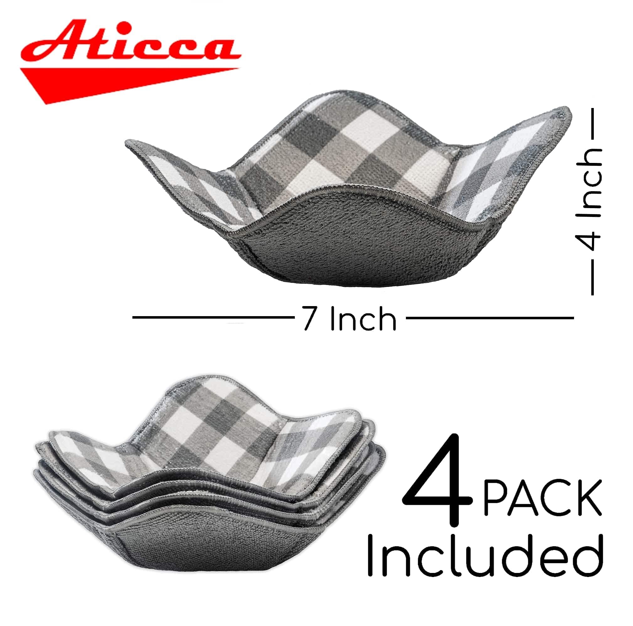 Microwave Bowl Holders Black + Grey Pattern