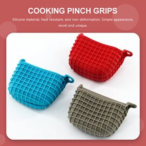 DOITOOL 3pcs Silicone Oven Mitts Heat and Slip Resistant Mini Rubber Oven Cooking Pinch Grips Mitts Small Kitchen Glove Cooking Mittens for Fingertips Baking Tool