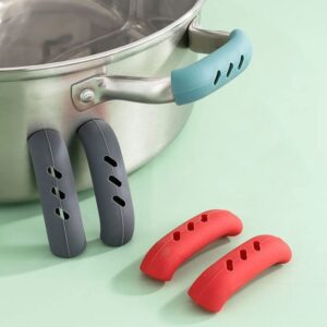 Hemoton 24 Pcs Silicone Hot Handle Holder Covers 12Pcs Assist Hot Handle Holder Pot Holders Cover Non- Slip Hot Handle Holder Sleeves Heat Insulated Pot Grip Covers