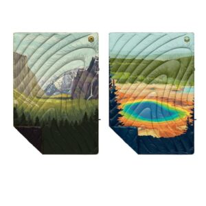 rumpl the original puffy national parks collection | printed outdoor camping blanket for traveling, picnics, beach trips, concerts | yosemite and yellowstone