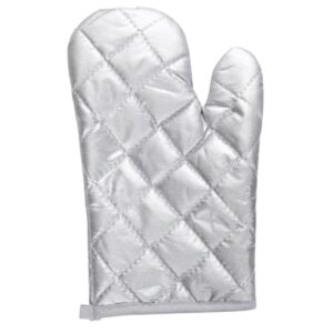 1 pc oven mitts,baking gloves anti-scalding oven gloves thickened breathable heat insulation non-slip kitchen mittens for cooking baking barbecue bbq microwave silver 10.04" x 5.51"