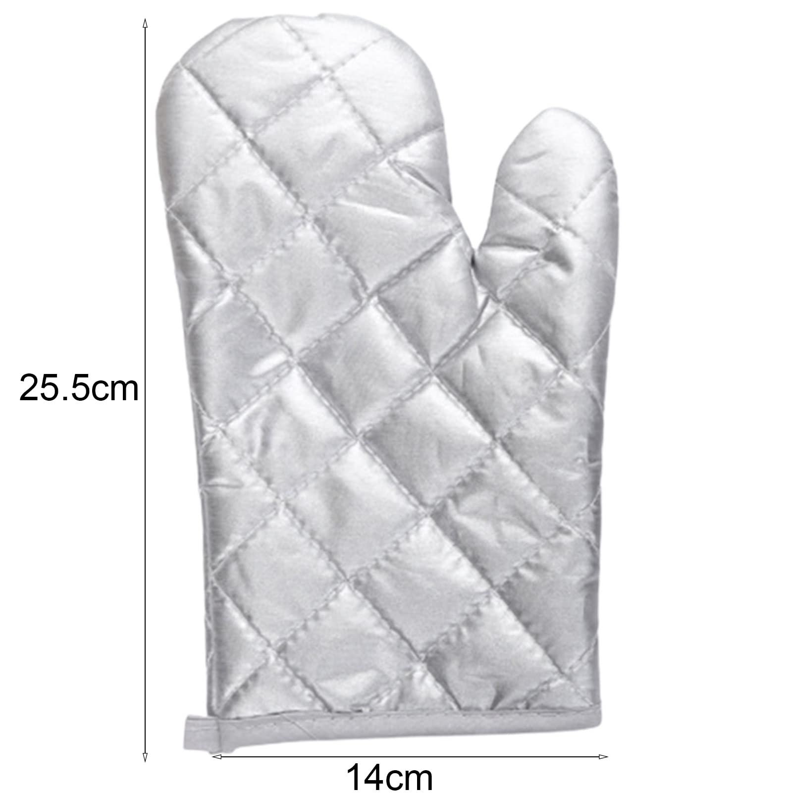 1 Pc Oven Mitts,Baking Gloves Anti-scalding Oven Gloves Thickened Breathable Heat Insulation Non-Slip Kitchen Mittens for Cooking Baking Barbecue BBQ Microwave Silver 10.04" x 5.51"