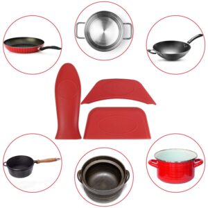 6 Pack Silicone Hot Handle Holder, Heat Protecting Silicone Assist Handle Set for Cast Iron Skillets, Pans, Frying Pans & Griddles, Hot Resistant Pot Holder Sleeves Cookware Handle Cover,Hot Mitt