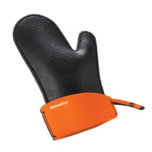 kitchen grips large chef's mitt, orange/black