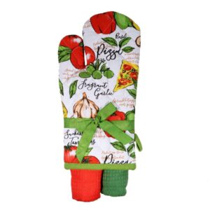 dei pizza oven mitt and towel, 16"x5.5", mulitcolor