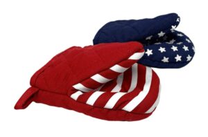 northeast home goods cotton oven mitt mini pot gripper with silicone grip, set of 2 (americana stars & stripes)