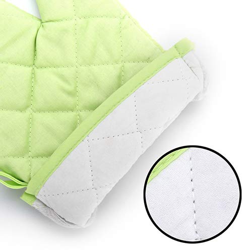 AkoMatial Oven Mitts Cotton Microwave BBQ Oven Cotton Baking Pot Glove Heat Proof Resistant Kitchen Cooking Pot Holder Tool for Barbecue Potholder Present Black