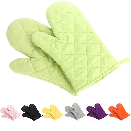 AkoMatial Oven Mitts Cotton Microwave BBQ Oven Cotton Baking Pot Glove Heat Proof Resistant Kitchen Cooking Pot Holder Tool for Barbecue Potholder Present Black