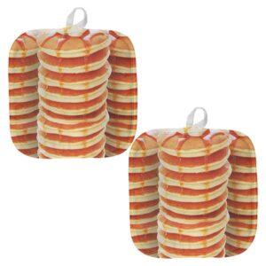 old glory pancakes and syrup breakfast all over pot holder (set of 2) multi standard one size