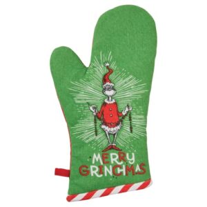 Department 56 Dr. Seuss Merry Grinchmas Pot Holder Oven Mitt, 7 x 12 Inch, Green