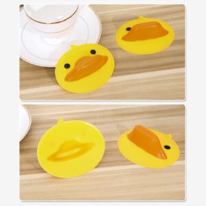 Mini Silicon Heat Resistant Potholder - Mini Silicone Duck Animal Oven Mitts Gloves - Heat Resistant Little Yellow Duck Cartoon Clip for Baking and Pot-Holding, Baking Instant Kumprohu