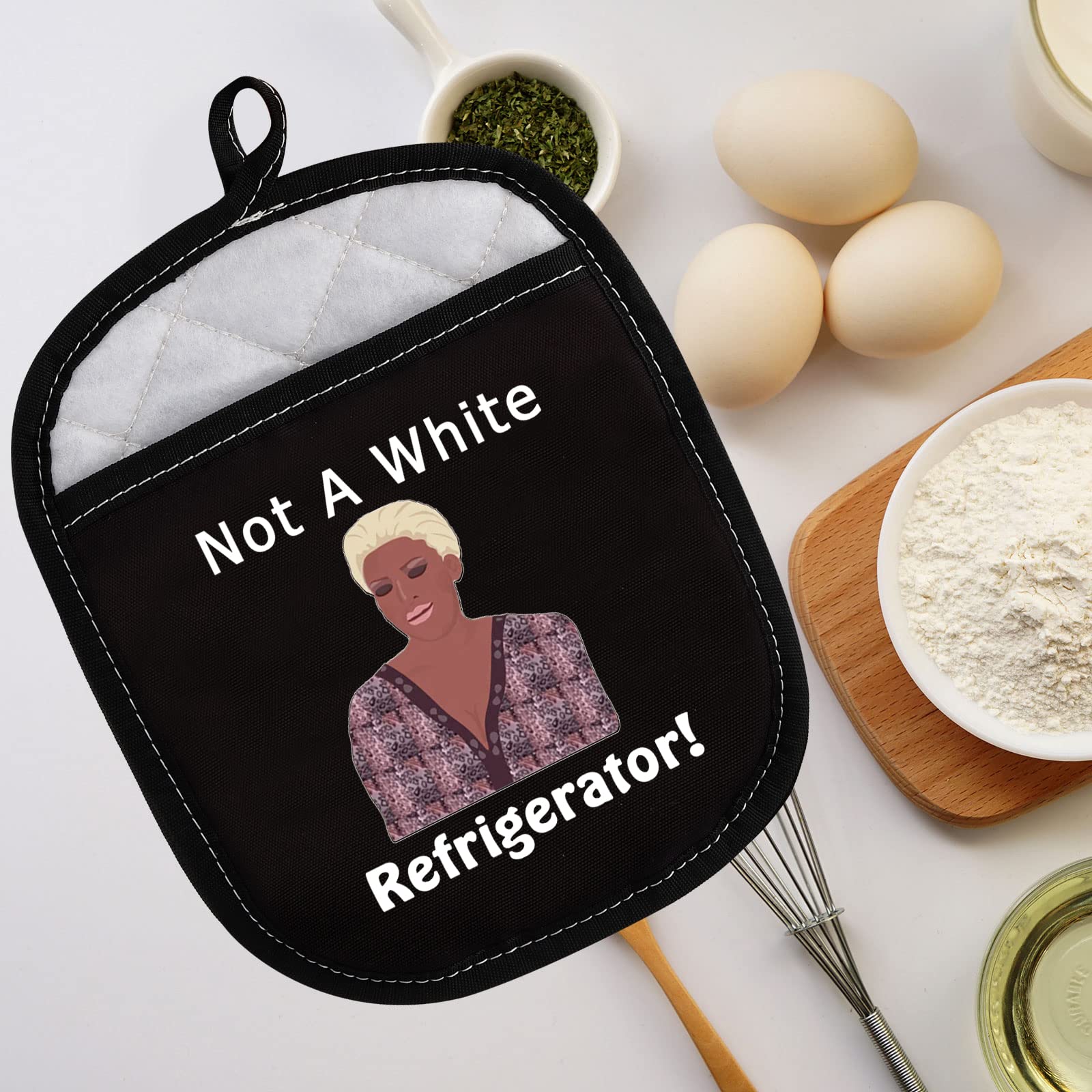 LEVLO Funny Housewives Gift Not A White Refrigerator Pot Holder Housewives Party Gifts(Not A White Refrigerator)