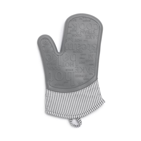 Sur La Table Silicone Striped Oven Mitt, Gray