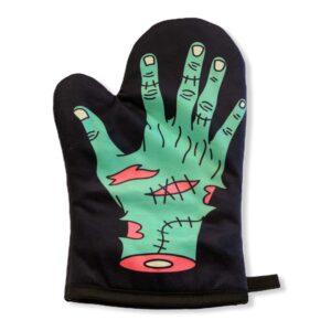 zombie hand oven mitt funny halloween undead graphic novelty kitchen accessories funny graphic kitchenwear halloween funny food novelty cookware black oven mitt