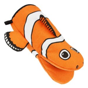 oven mitts animal clown fish kitchen mitt baking cooking over mitt sea creatures, 100% cotton fun kitchen mitt accessory for cooks, bakers or chefs for women and men