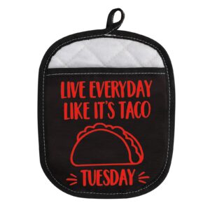 taco lover gift live every day like its taco tuesday funny oven pot holder with pocket (taco tuesday)