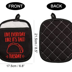 Taco Lover Gift Live Every Day Like Its Taco Tuesday Funny Oven Pot Holder with Pocket (Taco Tuesday)