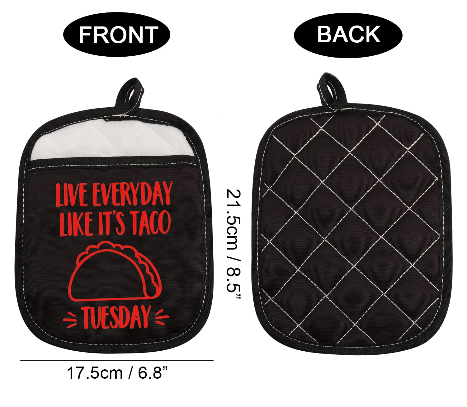 Taco Lover Gift Live Every Day Like Its Taco Tuesday Funny Oven Pot Holder with Pocket (Taco Tuesday)