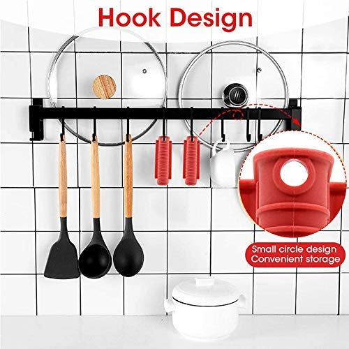 3Pcs Silicone Hot Handle Holder Non Slip Pot Holders Cover，Cast Iron Skillets Handles Covers Heat Resistant Pot Sleeve Grip Cookware Handle for Frying Cast Iron Skillet Metal Pan（Large red）