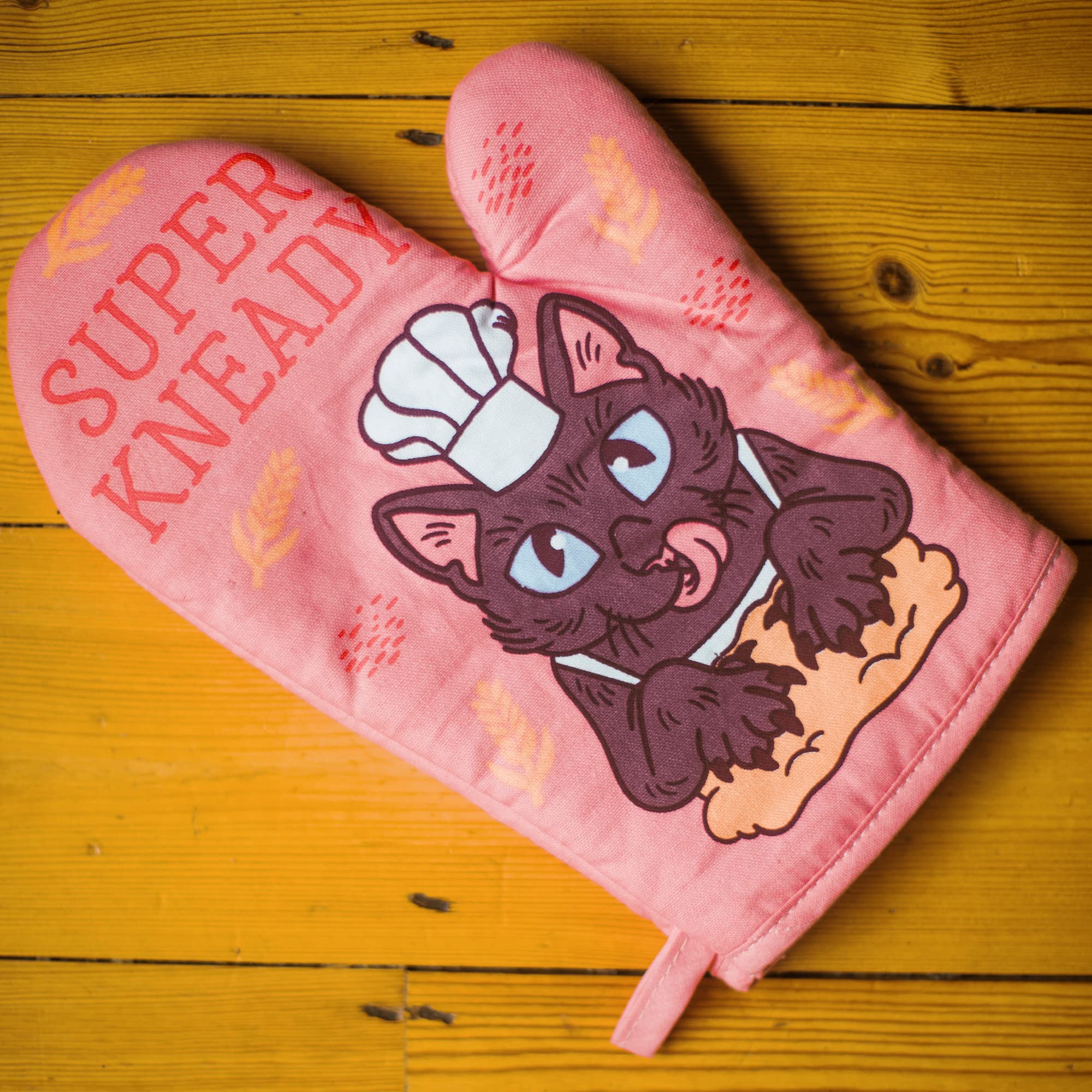 Super Kneady Oven Mitt Funny Pet Kitty Cat Lover Baking Kitchen Glove Funny Graphic Kitchenwear Food Funny Cat Novelty Cookware Multi Oven Mitt