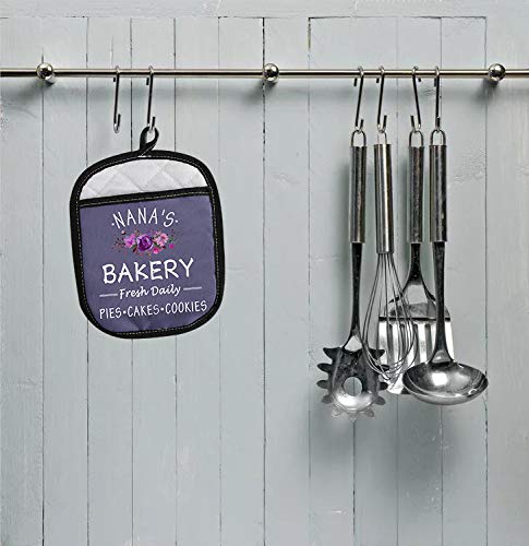 Nana Gift Nana’s Bakery Fresh Daily Pies Cakes Cookies Nana Oven Pads Pot Holder with Pocket (Nana's Bakery)