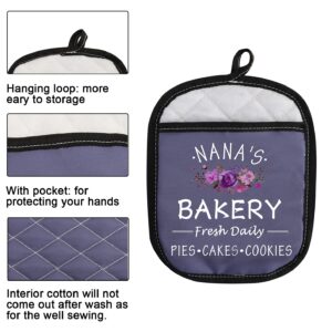 Nana Gift Nana’s Bakery Fresh Daily Pies Cakes Cookies Nana Oven Pads Pot Holder with Pocket (Nana's Bakery)