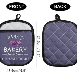 Nana Gift Nana’s Bakery Fresh Daily Pies Cakes Cookies Nana Oven Pads Pot Holder with Pocket (Nana's Bakery)