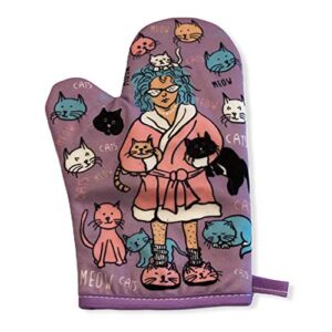 crazy cat lady funny pet kitten kitty animal lover graphic kitchen accessories funny graphic kitchenwear funny cat novelty cookware purple oven mitt