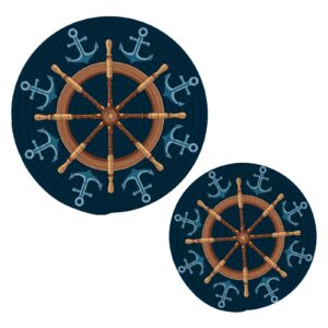 wheel ship anchors pot holders for kitchen cotton round holder set of 2 heat resistant thread weave trivet kitchen hot pads for cooking baking
