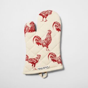 sur la table rooster oven mitt, red