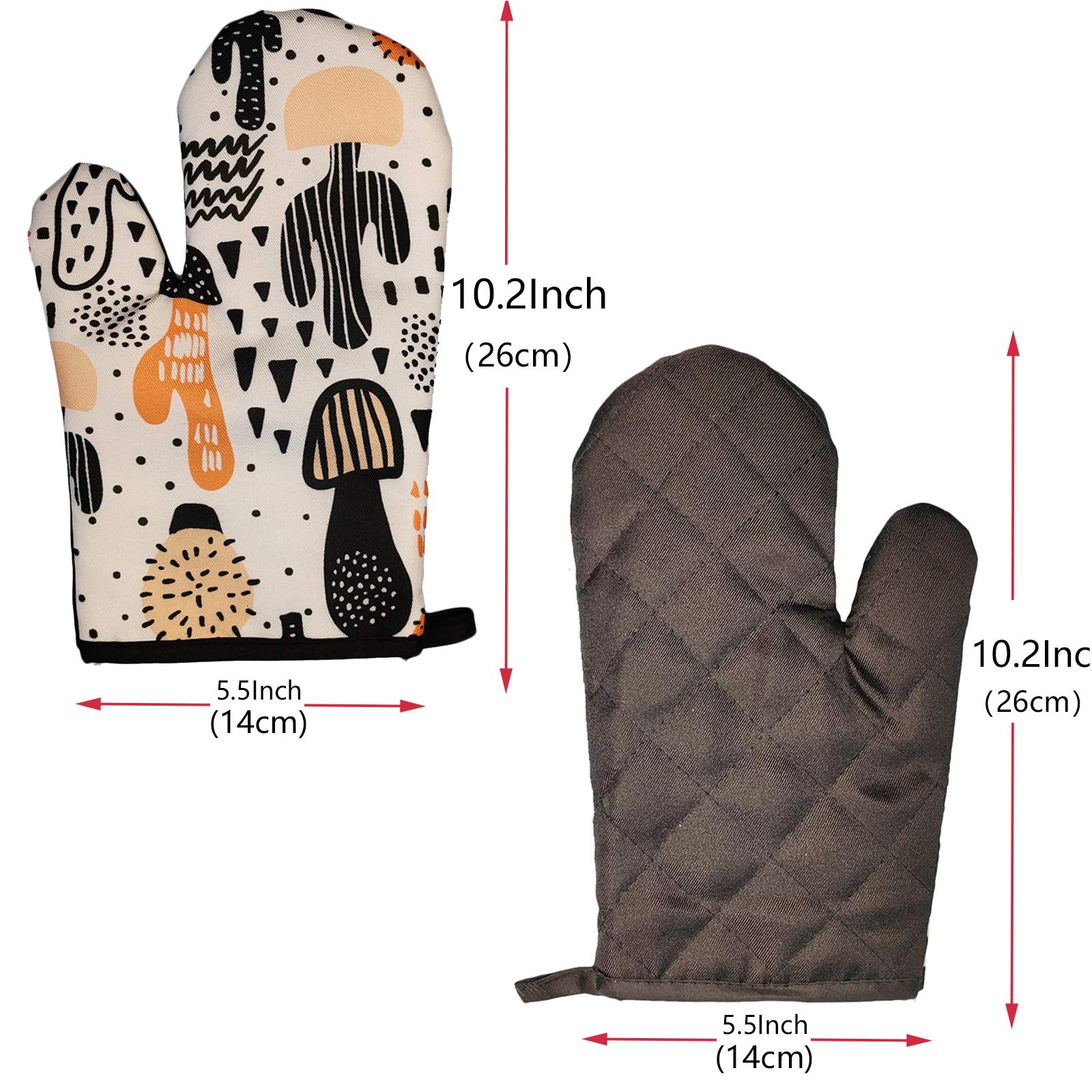 FSTIKO Novelty Cactus Oven Mitts and Potholders 4 Pieces Set, Kitchen Linen Set BBQ Gloves-Oven Mitts High Heat Resistant Cotton Potholder Non-Slip Cooking Gloves for Cooking, Baking, Barbecue