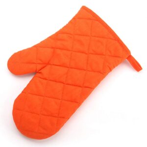 frigidssm oven mitts and pot holders, 500℉ heat resistant non-slip food grade kitchen mitten silicone cooking gloves s for kitchen, cooking, baking, bbq orange
