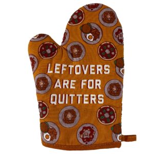 leftovers are for quitters oven mitt funny hungry meal cook chef kitchen glove funny graphic kitchenwear thanksgiving novelty cookware orange oven mitt