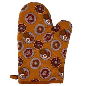 Leftovers are for Quitters Oven Mitt Funny Hungry Meal Cook Chef Kitchen Glove Funny Graphic Kitchenwear Thanksgiving Novelty Cookware Orange Oven Mitt