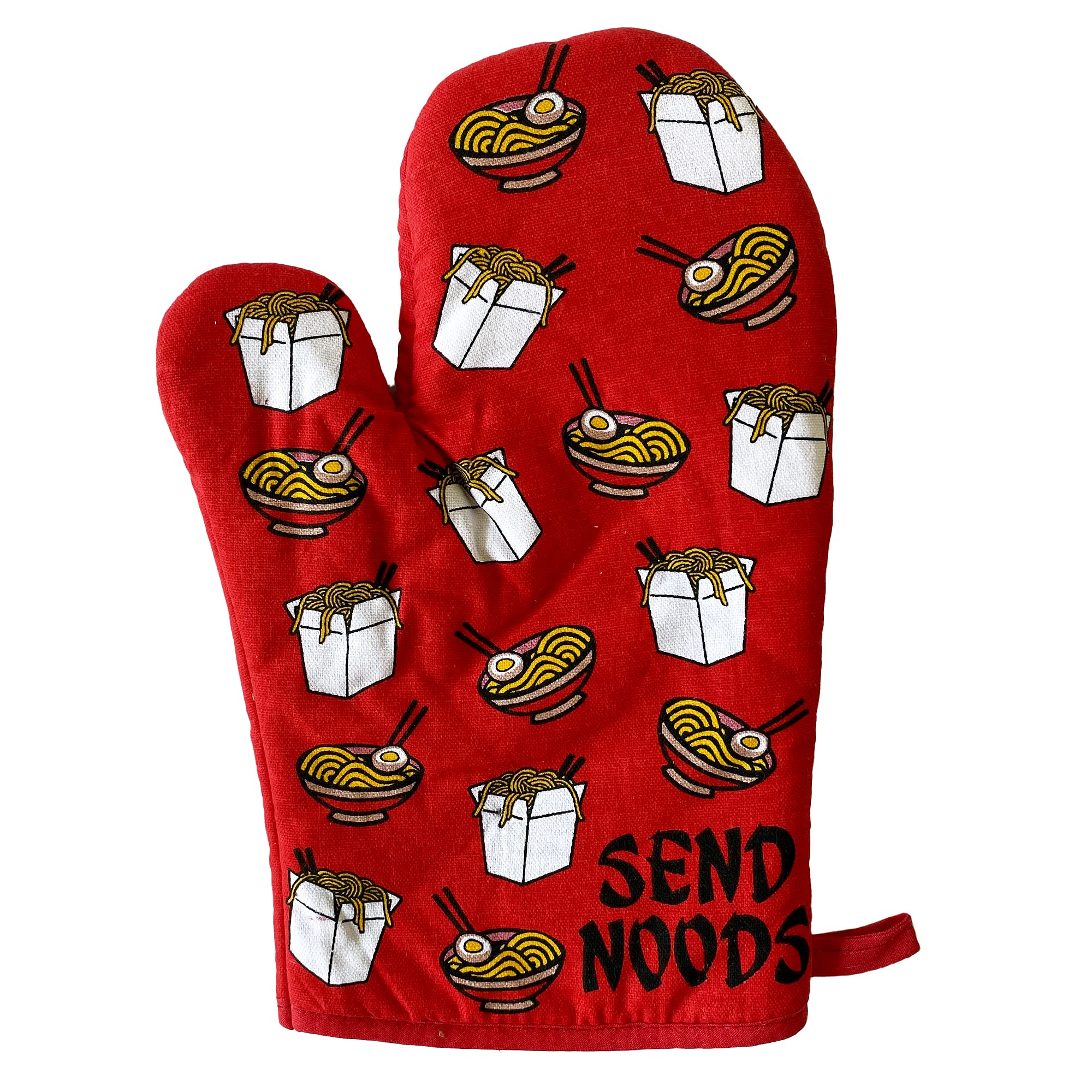 Send Noods Oven Mitt Funny Noodles Ramen Lo Mein Graphic Novelty Chef Kitchen Glove Funny Graphic Kitchenwear Adult Humor Funny Food Novelty Cookware Multi Oven Mitt