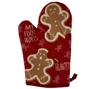 my foot hurts oven mitt funny christmas eaten gingerbread cookies novelty kitchen glove funny graphic kitchenwear christmas funny food oven mitt