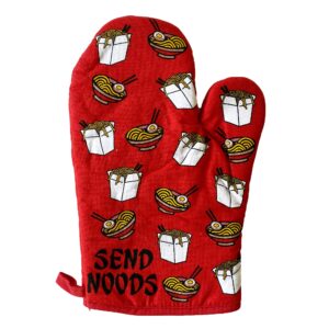 Send Noods Oven Mitt Funny Noodles Ramen Lo Mein Graphic Novelty Chef Kitchen Glove Funny Graphic Kitchenwear Adult Humor Funny Food Novelty Cookware Multi Oven Mitt