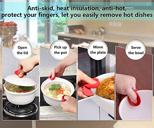 6 Pack Silicone Hot Handle Holder Cover for Cast Iron Skillet Assist Holders Non-Slip Heat, Silicone Covers for Pots, Pans Metal, Aluminum Cookware Handles