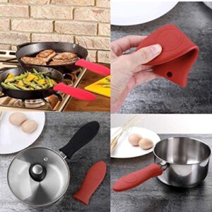 6 Pack Silicone Hot Handle Holder Cover for Cast Iron Skillet Assist Holders Non-Slip Heat, Silicone Covers for Pots, Pans Metal, Aluminum Cookware Handles