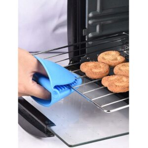 Silicone Pinch Mitts for Kitchen, Silicone Mini Oven Mitts Heat Resistant Red and Blue - 2 Pairs Silicone Finger Mitts