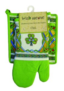 irish weave oven glove and pot holder