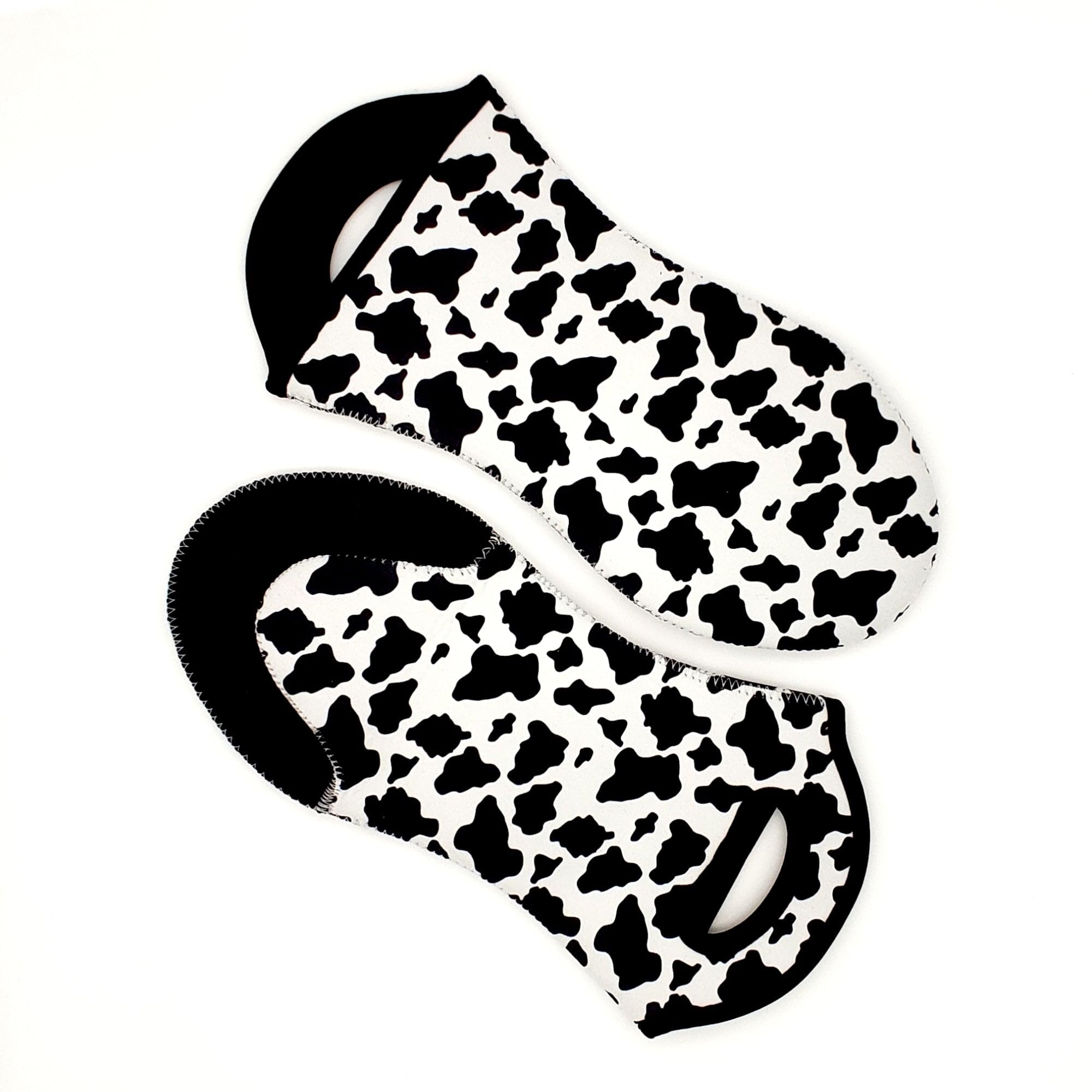 Classic Cow Print Oven Mitts 2 Pack, Neoprene Fabric Heat Resistant Rubber Grip, Kitchen Oven Glove, Washable Pot Holder