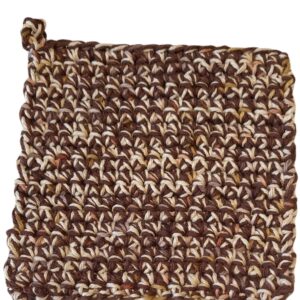 Double Strand Potholders - Trivet - 100% cotton - Autumn - Classic Print - Brown/Taupe - Set of 2