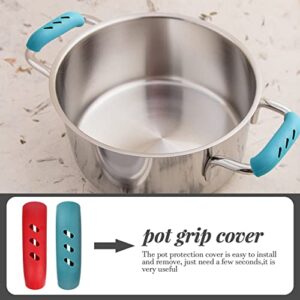 DOITOOL 10 Pairs Pan Grip Covers Silicone Pot Assist Handle Holder Non- Slip Skillet Handle Sleeves for Cast Iron Frying Pans Griddles Cookware