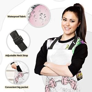 Cute French Bulldog Puppy with Pink Gum Cooking Apron Heat Insulated Microwave Oven Mitts with Pot Holder Pad Kitchen Decor 5Pcs Set Oven Gloves Protectors Mat for Grilling Baking